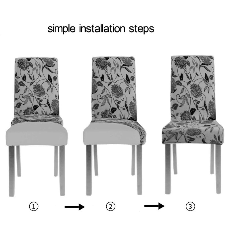 YEESSION Stretch Dining Chair Covers Removable Washable Seat Parson Chair Protector Slipcover for Dining Room,Party,Banquet,Hotel,Ceremony Set of 4 (Style 05) - Image 3